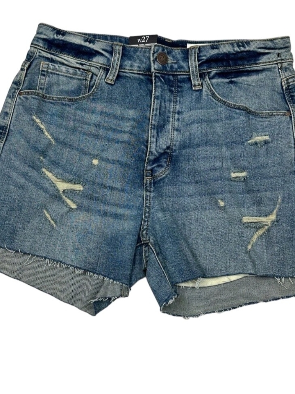 W32 Women's Distressed Denim Shorts - Blue